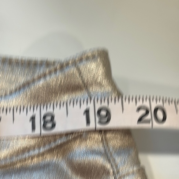 Chico's Metallic Gold Sparkle Straight Leg Ankle Jeans - Picture 9 of 11